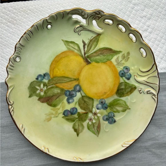 Blue and White Antique Lemon Plate Wall - Picture 3 of 4